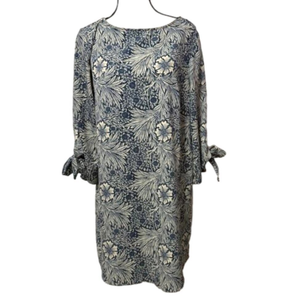 2/$30 Morris & Co x H&M Floral Print 3/4 Sleeve Shift Dress Size 10 #2252